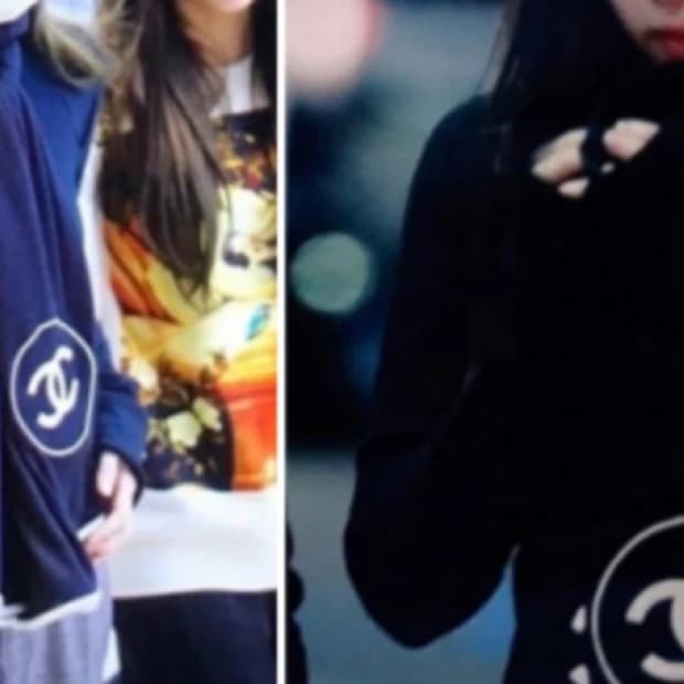 샤넬 블랙 & 화이트로고 제니 스카프