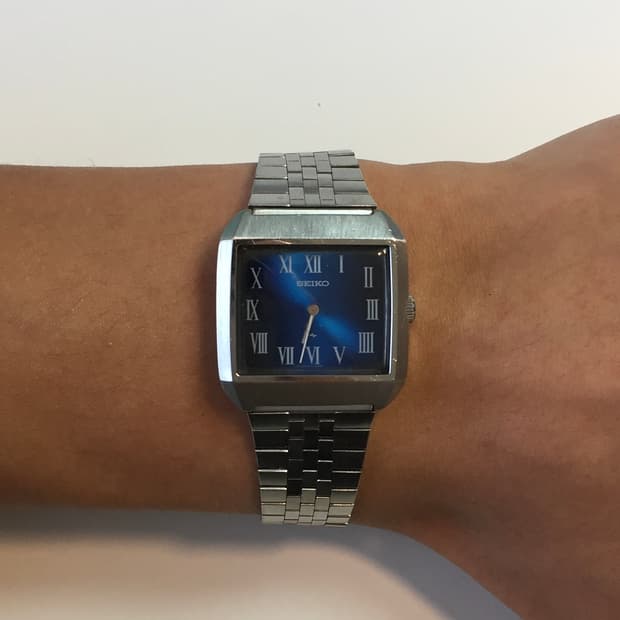 70s seiko chariot blue roman index