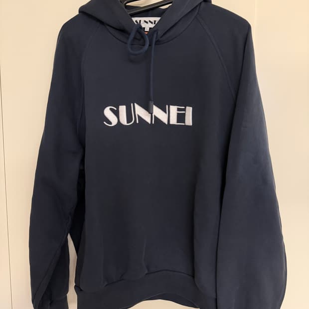 써네이 볼드자수 후드티L