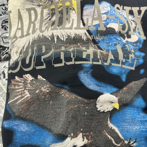 M 슈프림 MM6 메종 마르지엘라 이글 스웨트팬츠 블랙