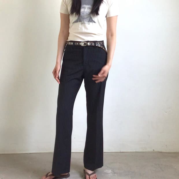 90s pinstripe loose slacks