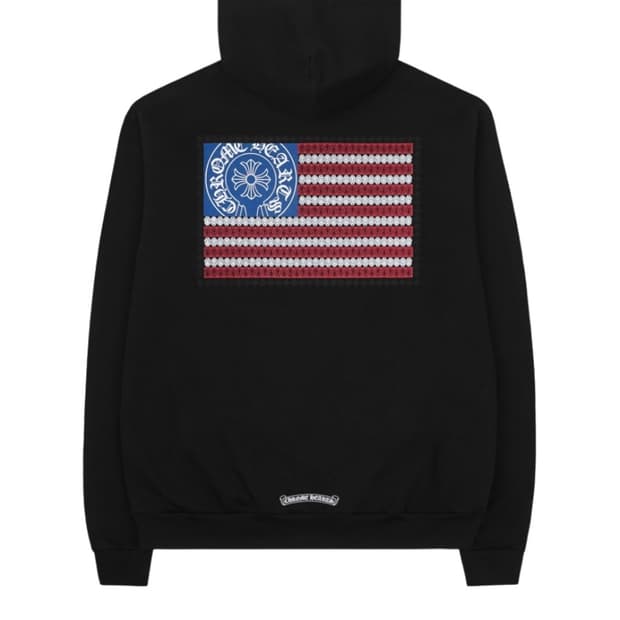[S] 크롬하츠 아메리칸 플래그 대거 후드 블랙 홀스슈
