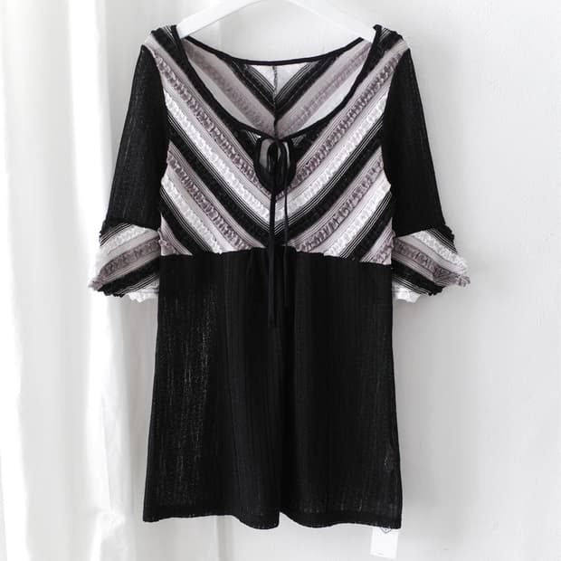knit long half T