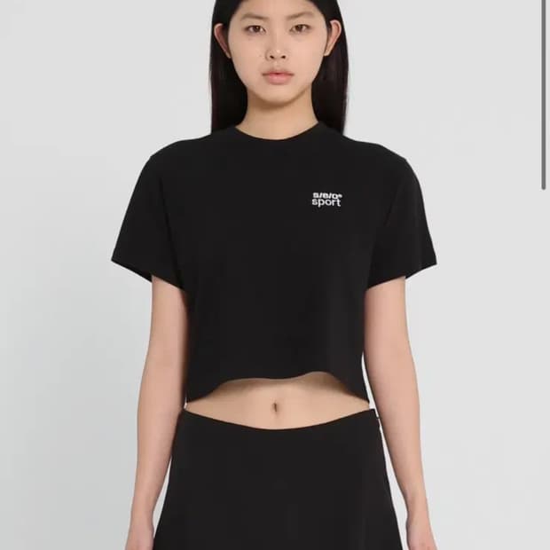에스이오 s/e/o 로고 크롭티 크롭 티셔츠 블랙 아이보리 일괄