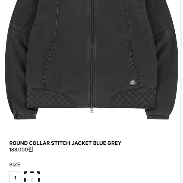 코이세이오 라운드카라자켓 스티치 블루 그레이 1사이즈