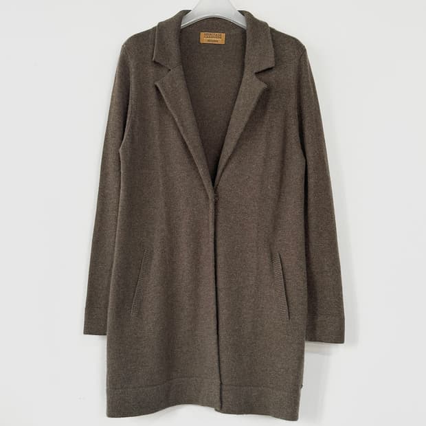 헤리티지 캐시미어 라펠 롱 가디건