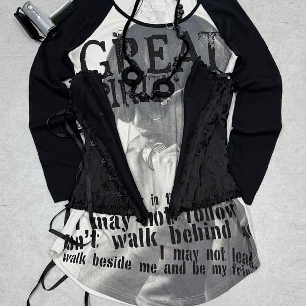 락시크 코디 세트 롱슬리브&코르셋