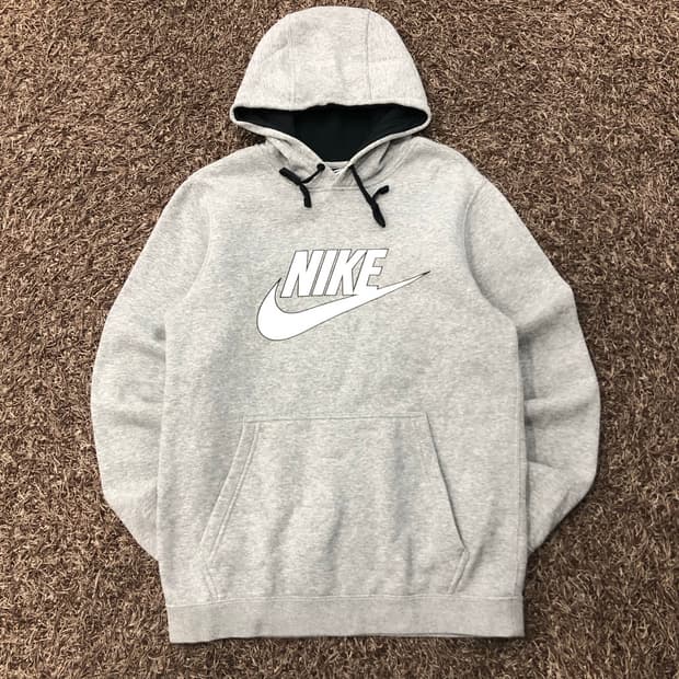 나이키 빅로고 그레이 후드티