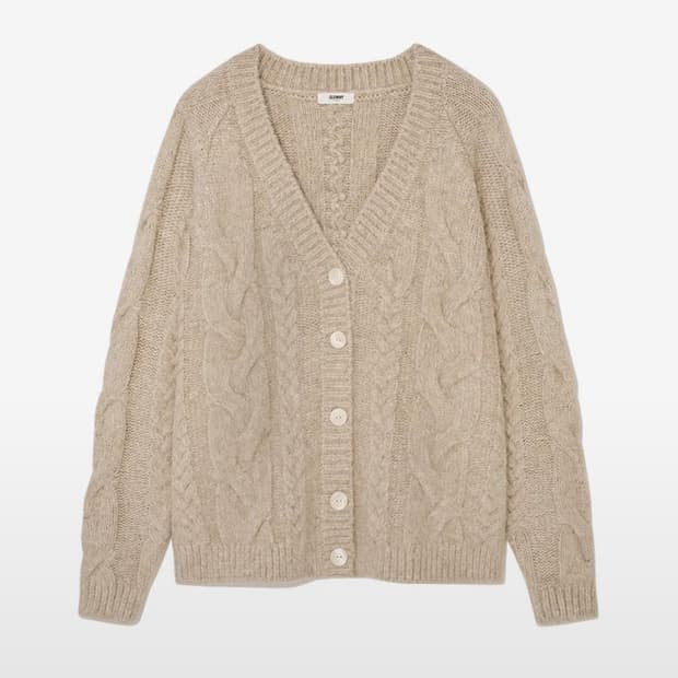 (구매) 글로니 케이블 가디건 오트밀
