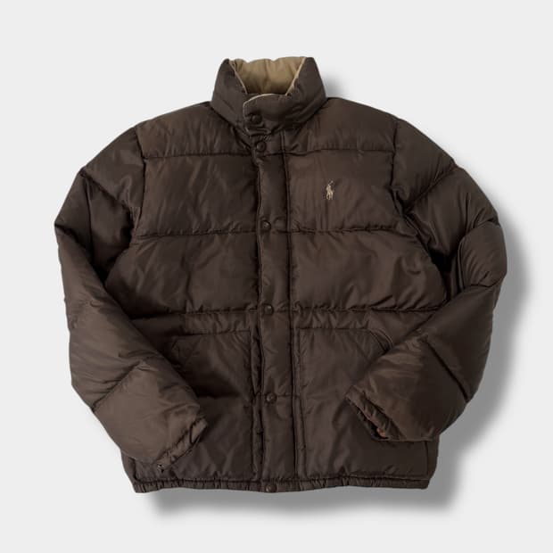 폴로 랄프로렌 루즈핏 딥브라운 덕다운 푸퍼 패딩