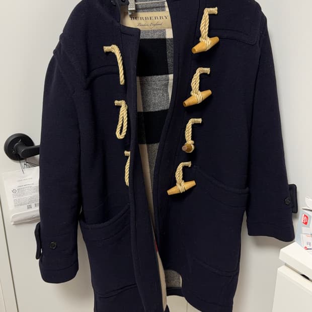 버버리 그리니치 더블코트 네이비