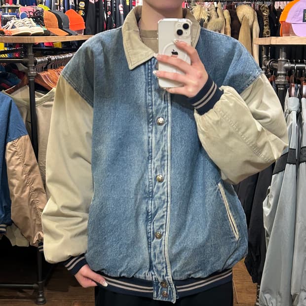 [HI] VTG 데님 바시티 중청 