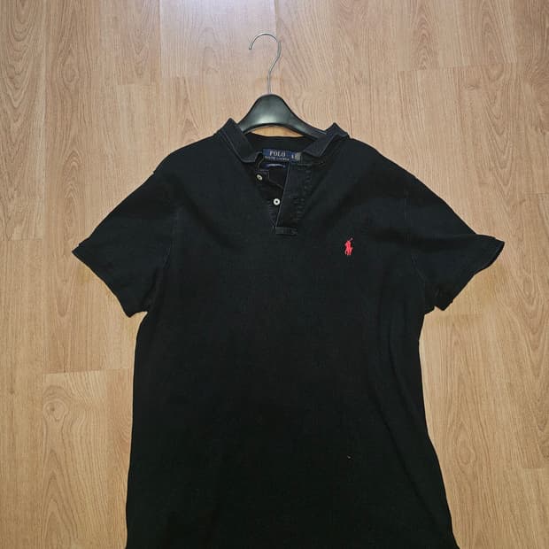 폴로 랄프로렌 블랙 반팔 카라티 XL QR정품