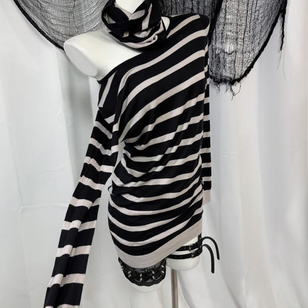  stripe knit neck warmer set