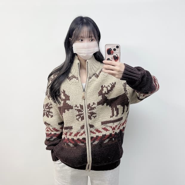 1942 아메리칸 빈티지 노르딕 코위찬 니트집업