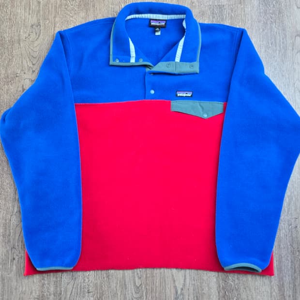 파타고니아 신칠라 스냅티 투톤 레드 블루 XXL 라이트웨이트
