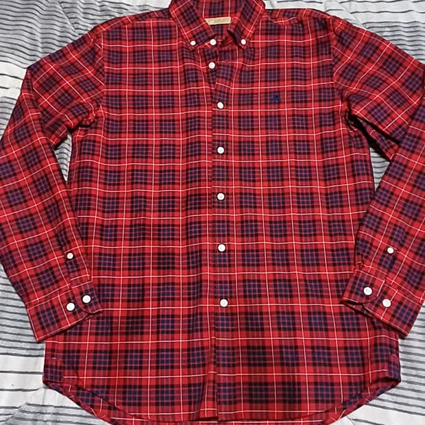 빈폴 체크남방 100 가슴55 기장77