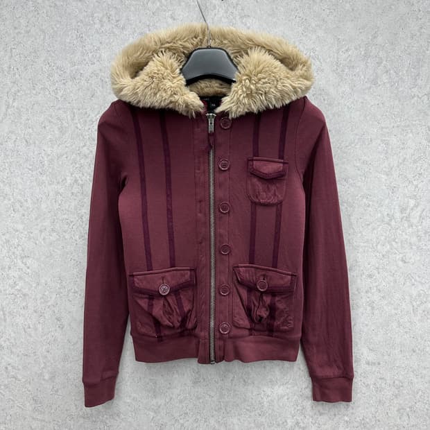 85 마크제이콥스 y2k 여자 쉐르파 울프죠 후드집업