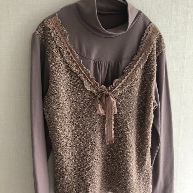 Vintage ash purple half neck knit