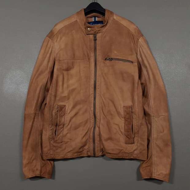 실측 M) COLE HAAN 콜한 싱글 라이더 양가죽 리얼 레더 자켓