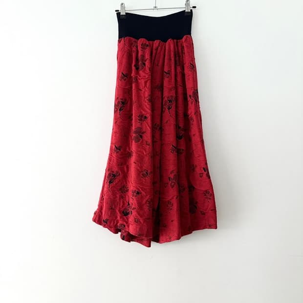 Banding flare floral pants