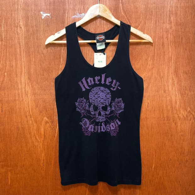 (L) USA Harley Davidson 할리 프린팅 슬리브리스 나시