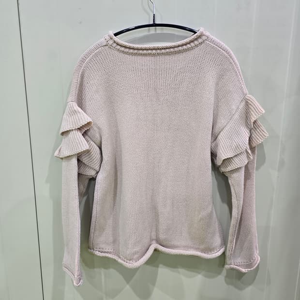 프릴 니트 긴팔 티셔츠