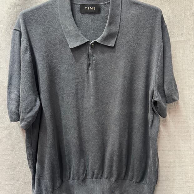 한섬 23ss 타임옴므 실크100% 니트 반팔카라 100(L)