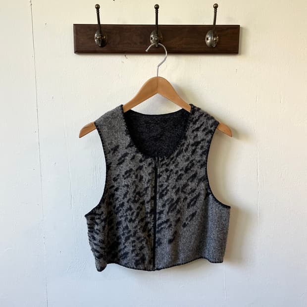 Japan vtg 호피 앙고라 베스트