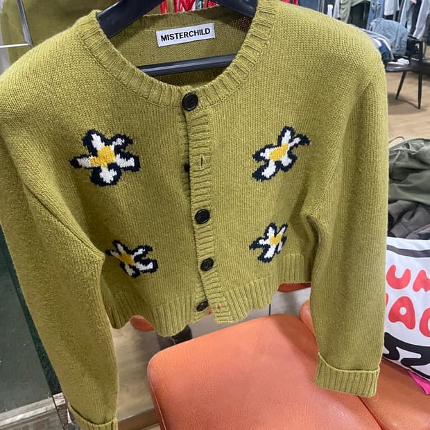 Mister child crop 플라워 가디건