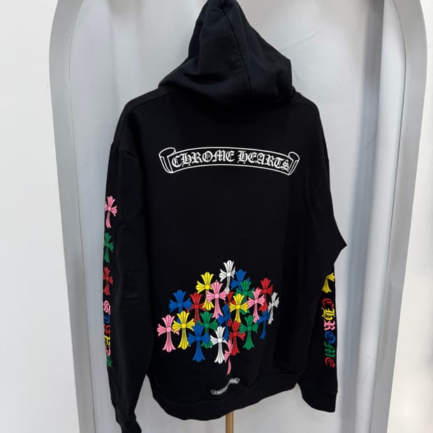 백화점판 크롬하츠 멀티컬러 세메터리 후드티 L 