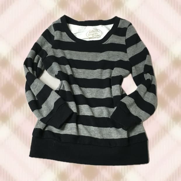 스트라이프 리본 니트 라떼 히메 갸루 러블리 로걀 모리 빈티지 코이세이오