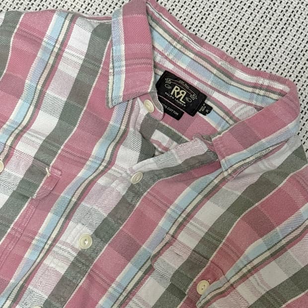 rrl 더블알엘 플란넬 체크 워크셔츠 xl