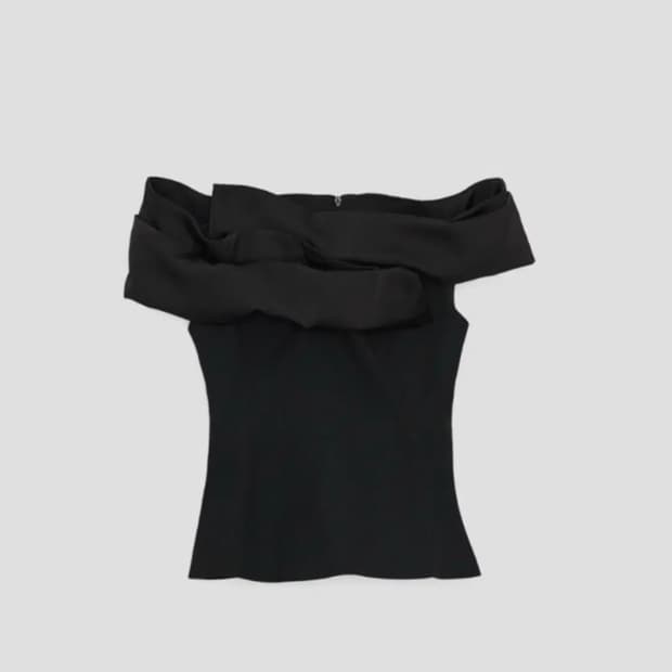 렉토 recto 오프숄더 드레이프드 탑