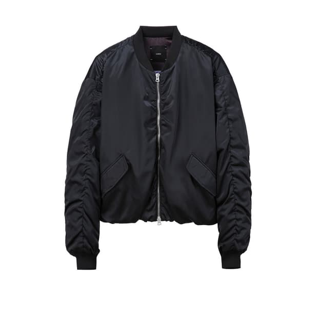 (L) 일꼬르소 x oam팩토리 셔링 패딩 MA-1 자켓 블랙