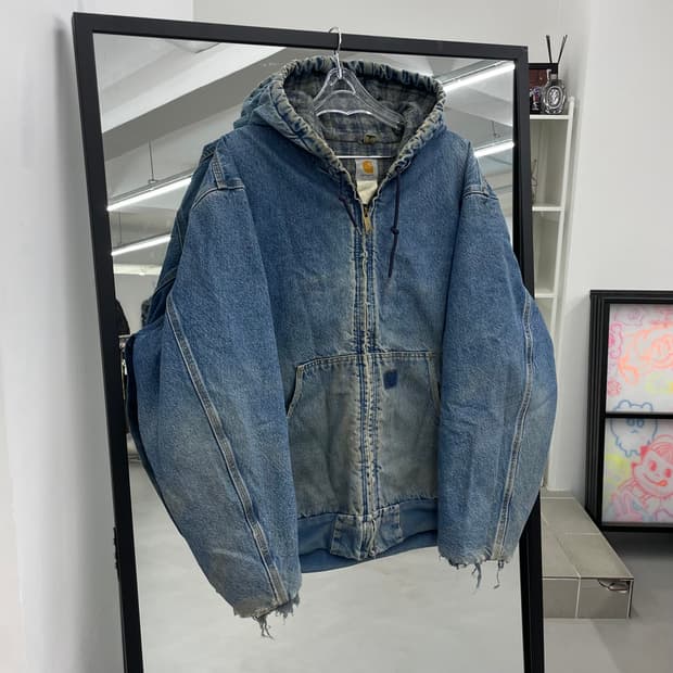 칼하트 OG J39 dst 디스트레스드 데님 액티브 워크자켓 