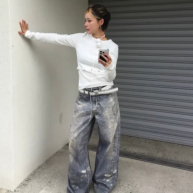 페인팅 빈티지 워싱 데님