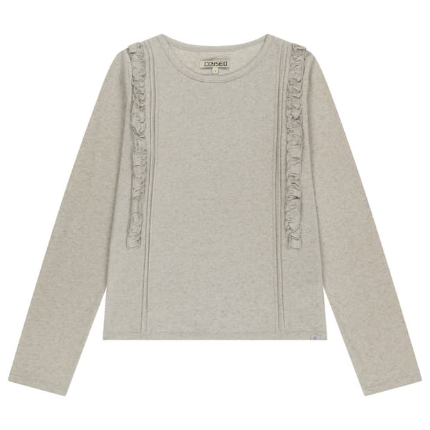 코이세이오 DOUBLE RUFFLE LONG SLEEVE OATMEAL