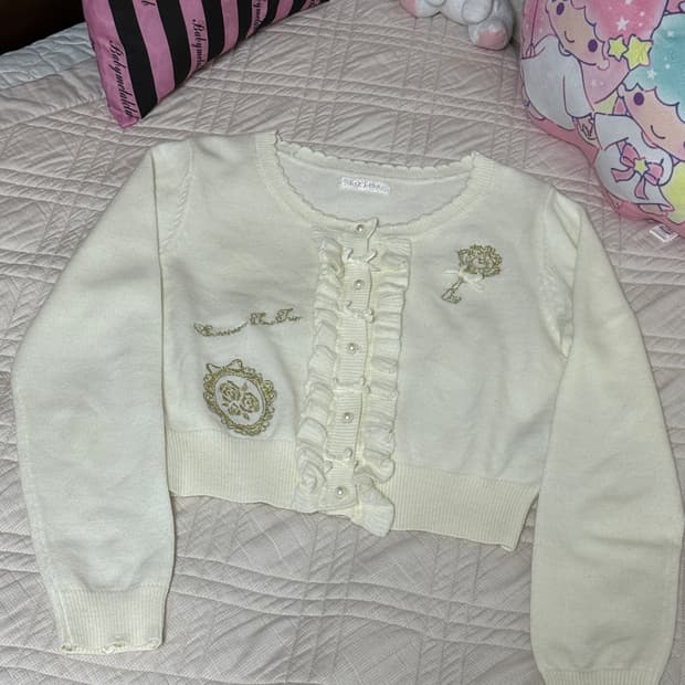 리즈리사 프릴 크롭 가디건