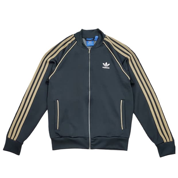 ADIDAS 딥그린+베이지 트랙탑 저지 M