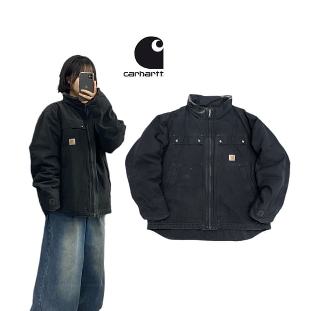 빈티지 칼하트 페이딩 덕캔버스 퀵덕 워크자켓