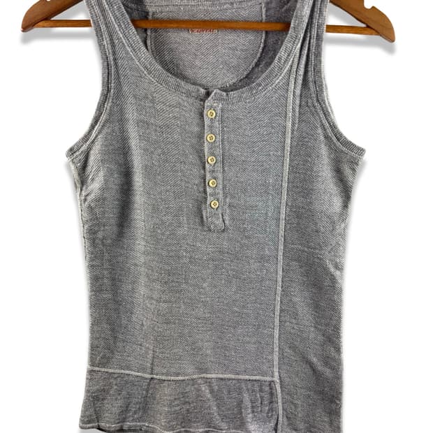 Kapital Herringbone Rib Henley 슬리브리스3371