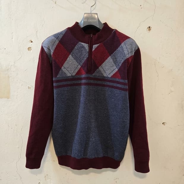 PAT 남성 반집업 니트 100