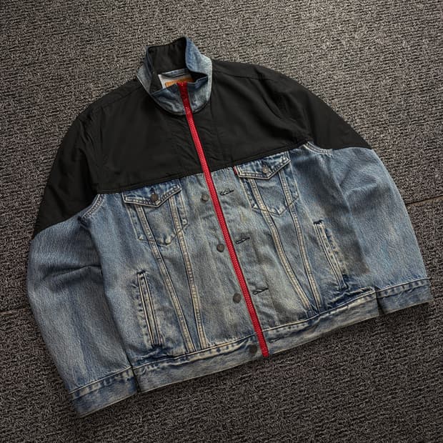 리바이스 빅E 프리미엄 모크넥 데님 나일론 자켓 1665