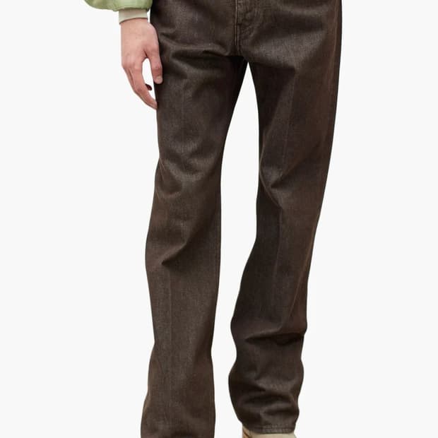 Auralee 하드 트위스트 데님팬츠 브라운