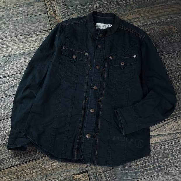 [버커루] 고딕 펑크 빈티지 셔츠 블랙 M18320