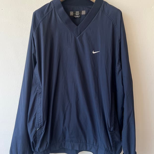 나이키골프 남성 네이비 매쉬바람막이브이넥티셔츠

