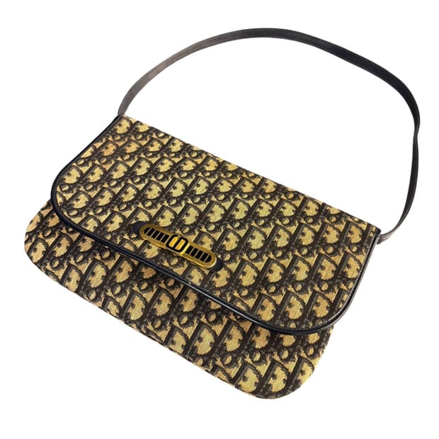 디올 빈티지 네이비 모노그램 트로터 숄더백