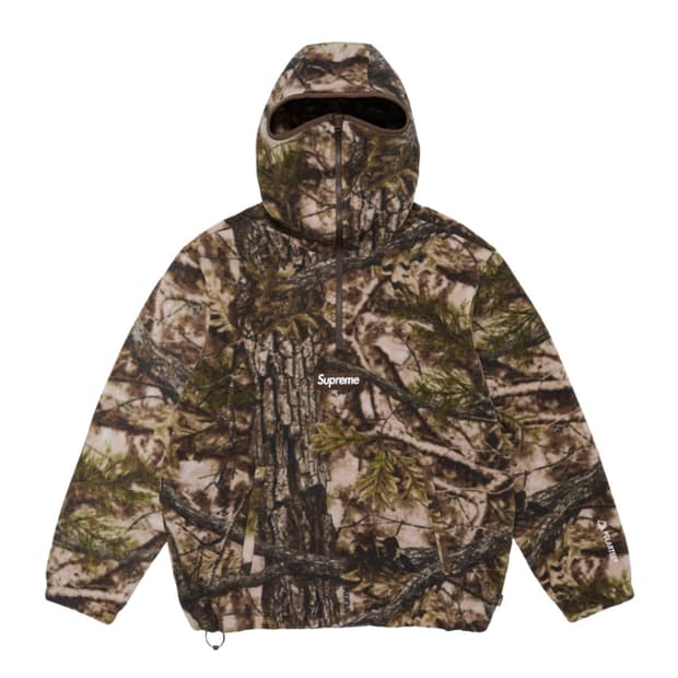 슈프림 폴라텍 페이스 마스크 하프 집 후드 스웨트셔츠 리얼트리