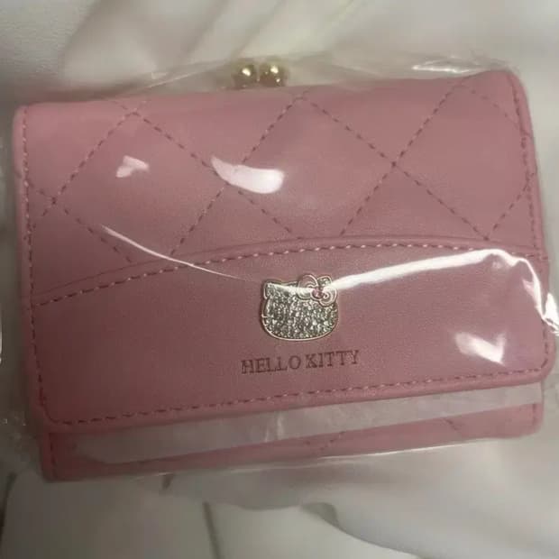 헬로키티 퀼팅 카드지갑 핑크 새지갑